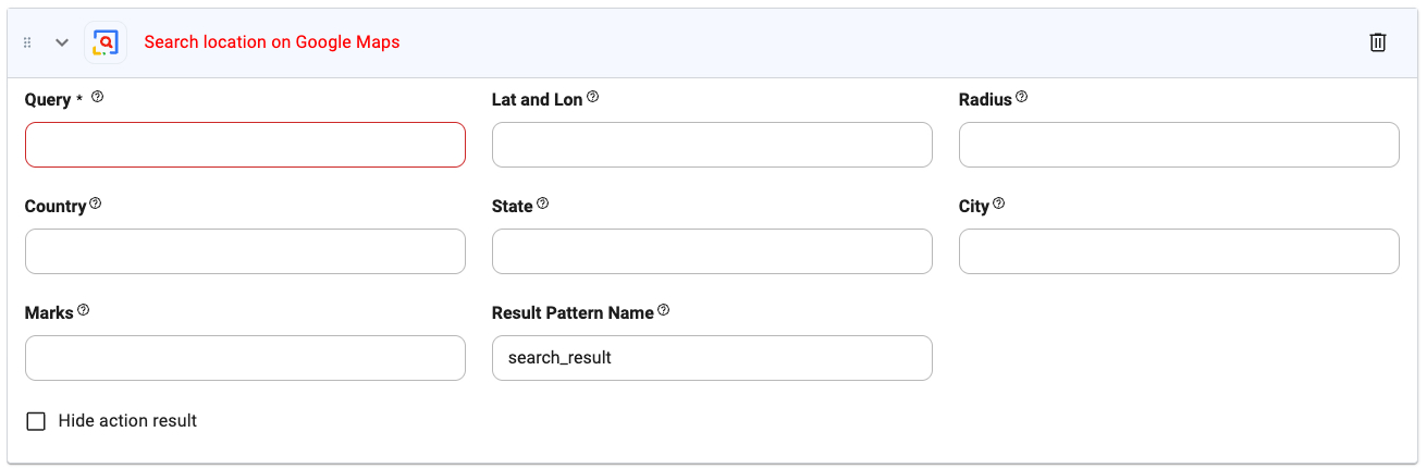 Google Maps Location Search UI