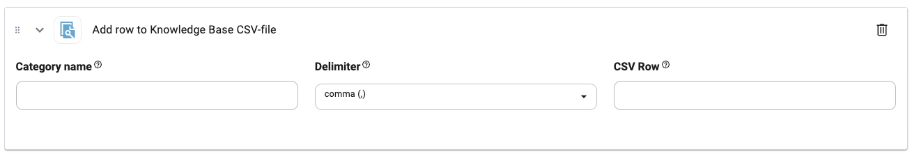 Add Row to Knowledge Base CSV UI