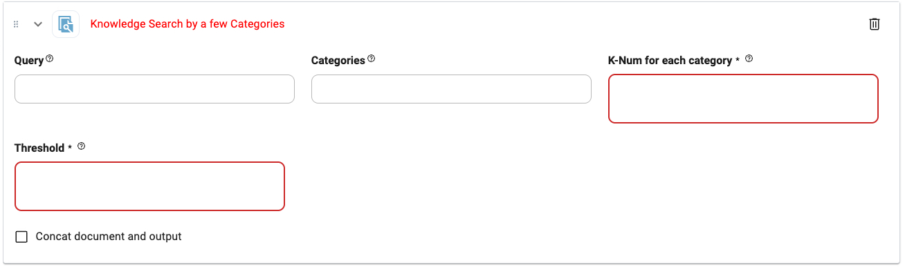 Knowledge Search by Categories UI