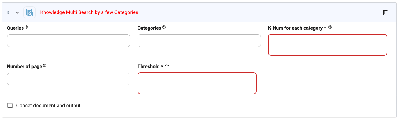 Knowledge Multi Search by Categories UI
