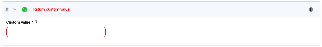Return Custom Value UI