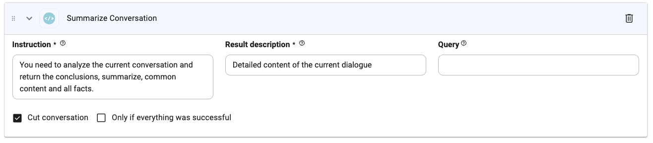 Summarize Conversation Interface
