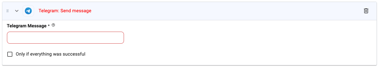 Telegram Send Message UI
