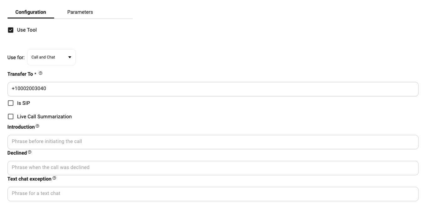 Call Forwarding Tool Interface