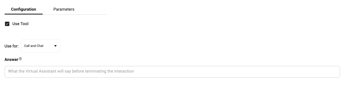 Terminate Call Tool Interface